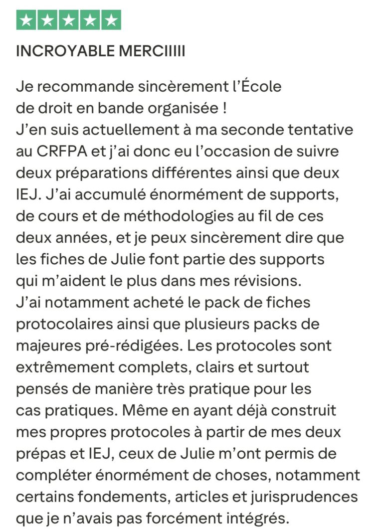 protocole crfpa école de droit en bande organisée